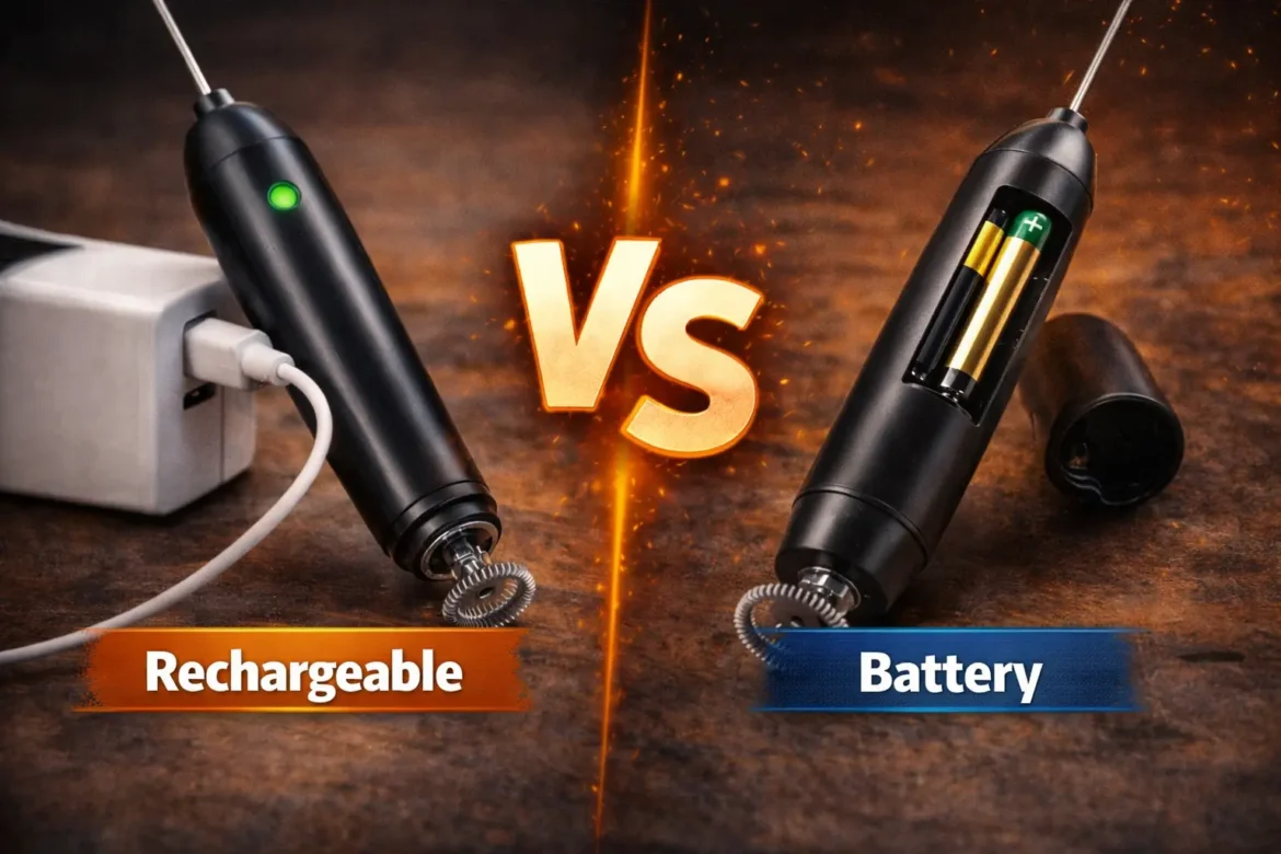 rechargeable vs battery milk frother